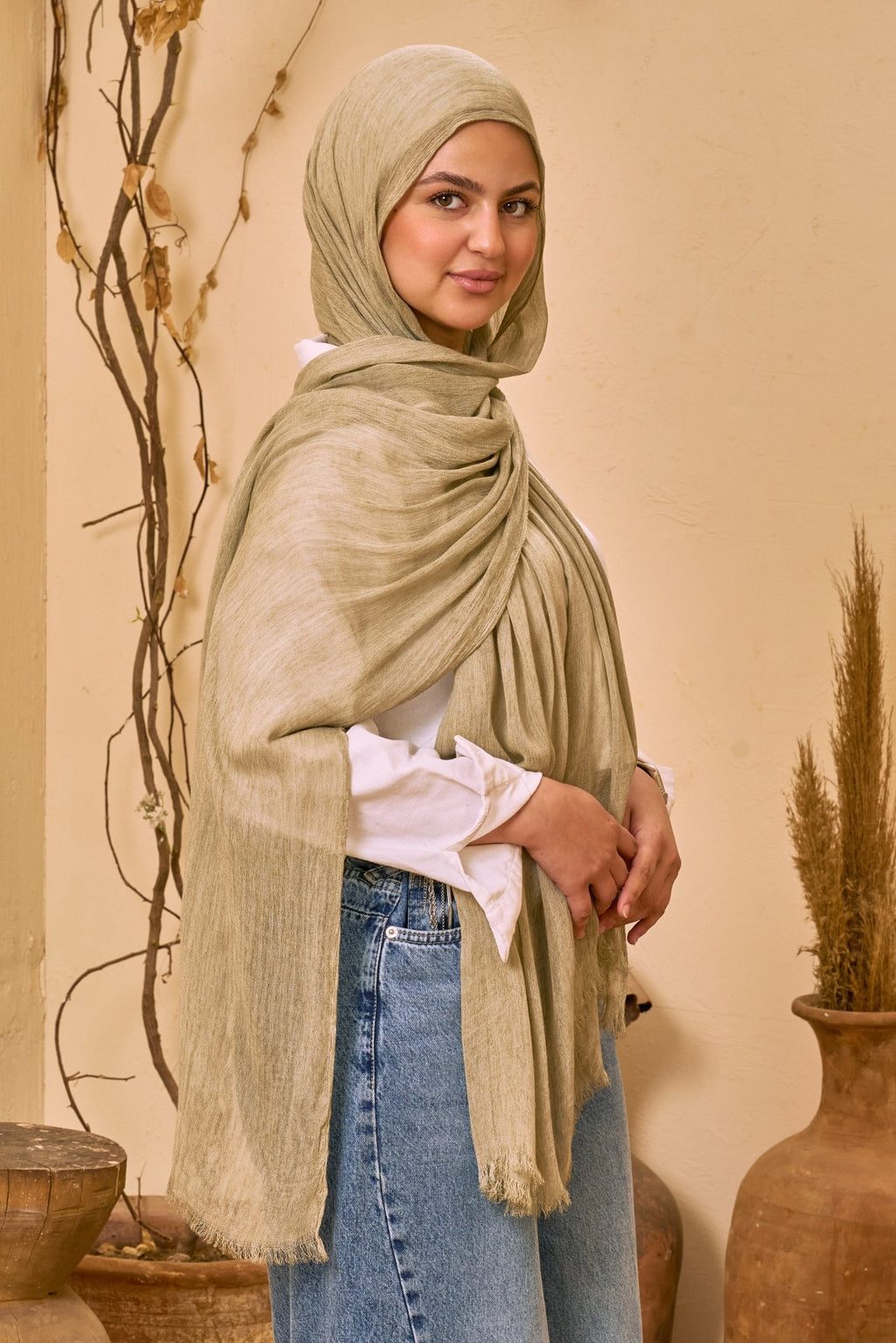 Classic Ruffled ( Smoky Beige ) - Eva veil