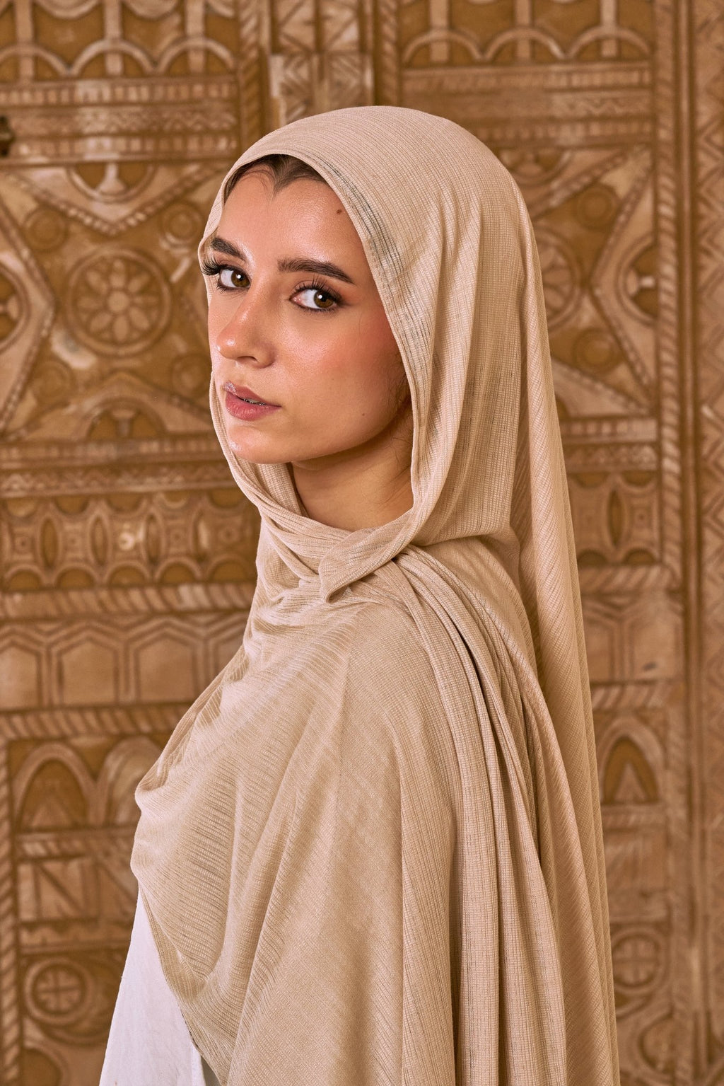 Knitted Lycra( Beige ) - Eva veil