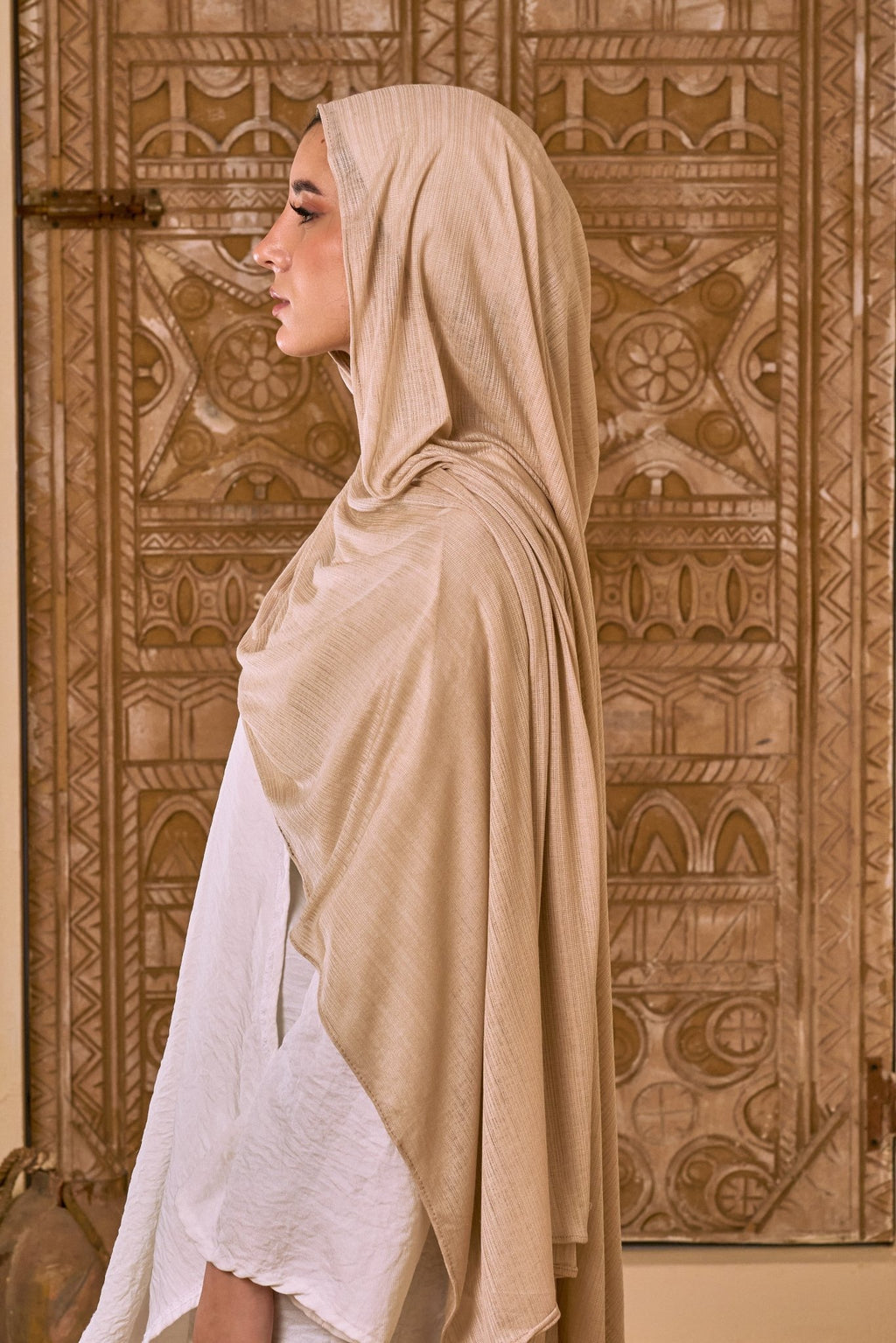Knitted Lycra( Beige ) - Eva veil