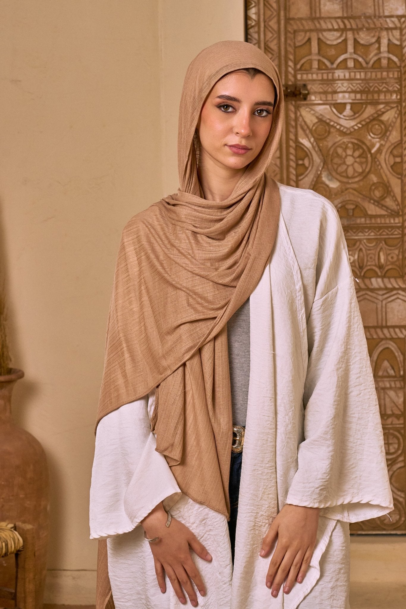 Knitted Lycra ( camel ) - Eva veil
