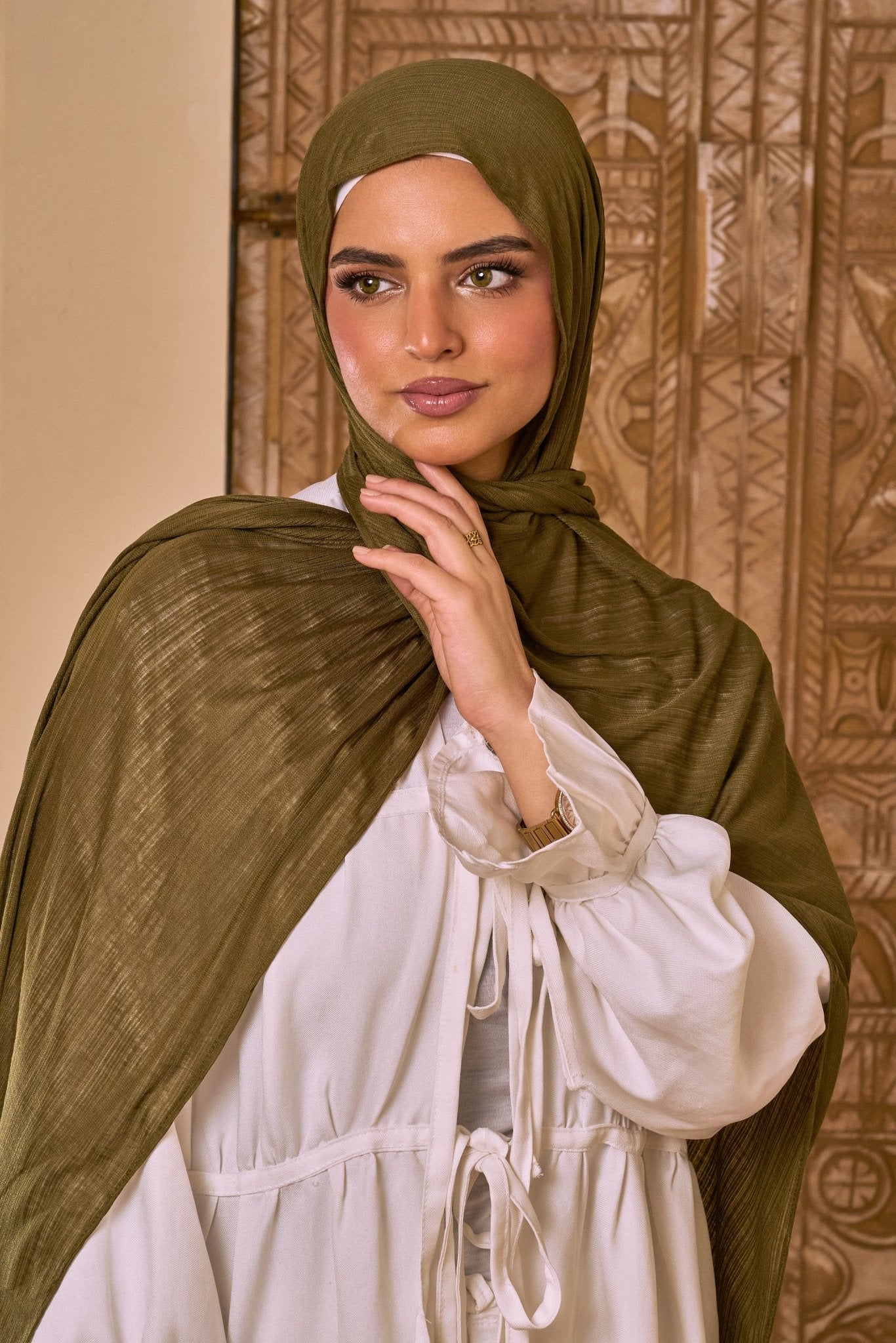 Knitted Lycra ( Olive ) - Eva veil