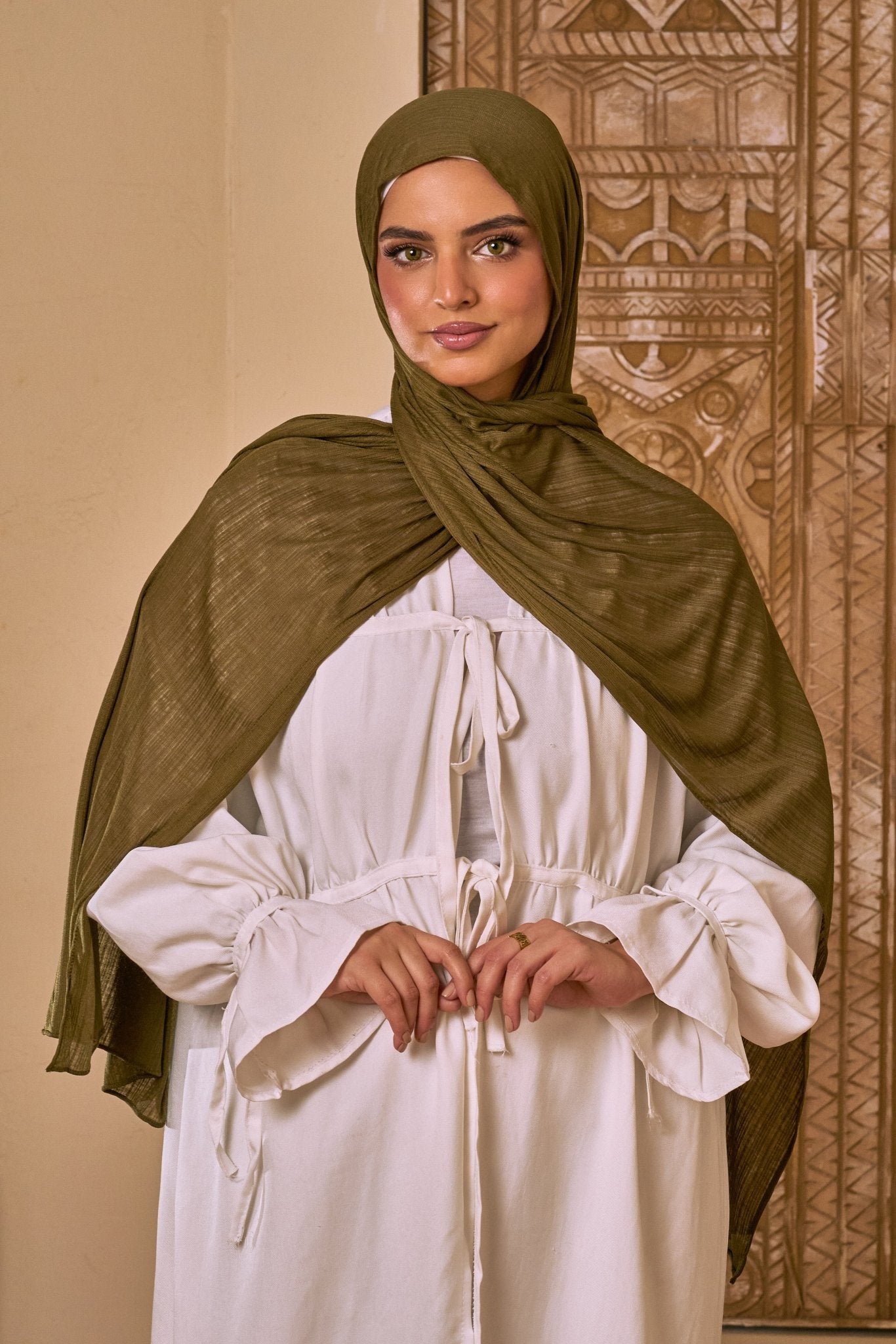 Knitted Lycra ( Olive ) - Eva veil