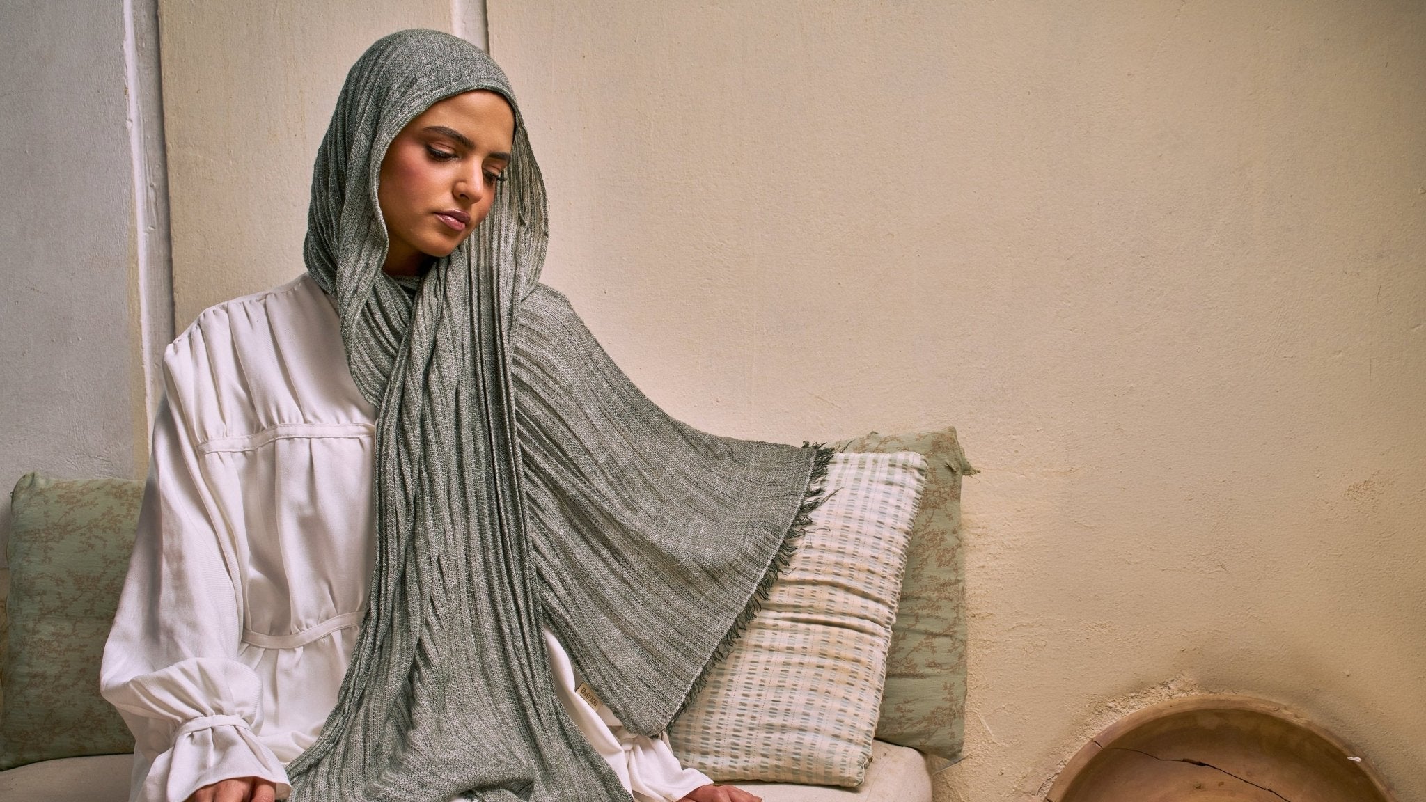 Linen Crunsh ( Light Olive ) - Eva veil